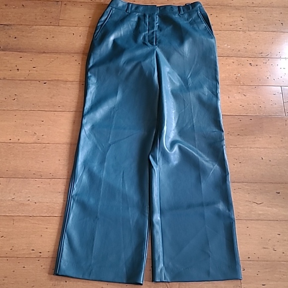 Babaton Teal Leather Pant - Picture 3 of 7